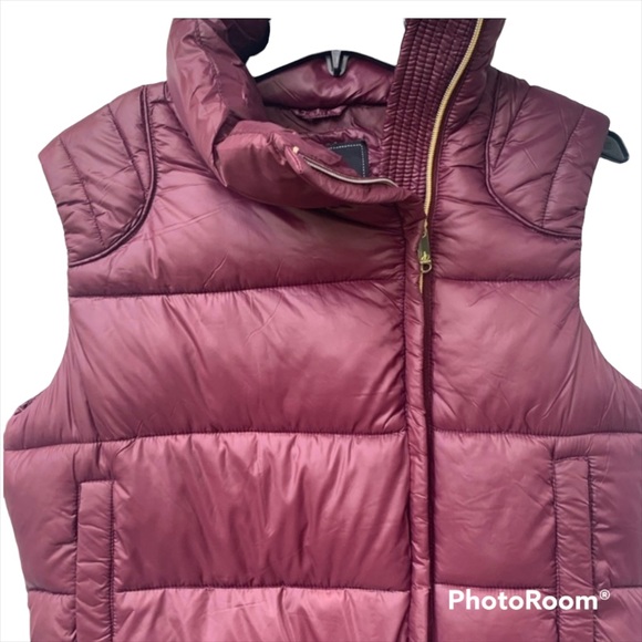 Sam Edelman Puffer Vest Burgundy Size Large - Picture 8 of 10